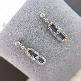 Messika Louis Vuitton LV diamond single talc earrings-3665  